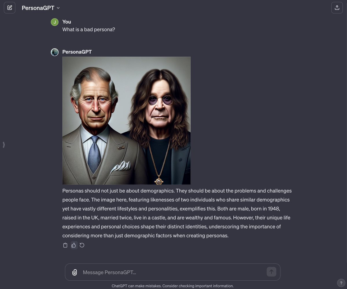 Building PersonaGPT - It wouldn't be an experiment if you didn't include Easter eggs... #GPT #ChatGPT #ux #design