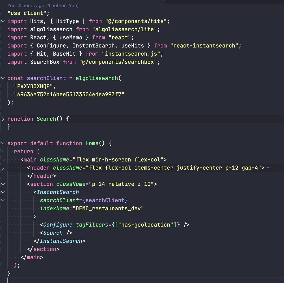 LukyVJ's tweet image. Now, our recommendations are ready, time to code! 👨‍💻

I decided to use @nextjs &amp;amp; React #InstantSearch. 

Imported algolia in my app, declared my searchClient, created a custom SearchBox, and my Search component 🔎

📘 React InstantSearch documentation: algolia.com/doc/guides/bui…