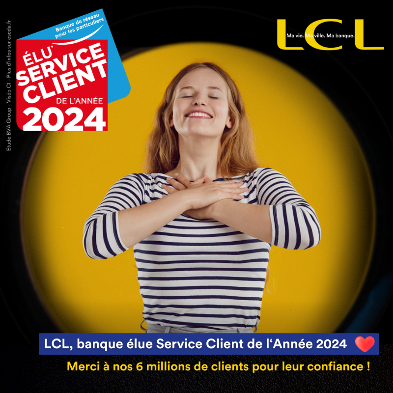 LCL's tweet photo. 🏆 #LCL obtient la première place, pour la seconde fois, du concours "Élu Service Client de l’Année 2024", dans la catégorie des banques de proximité.

Votre satisfaction est notre priorité 🫶 merci à tous nos clients 💛