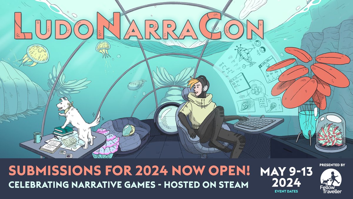 #LudoNarraCon is returning from May 9 - 13 in 2024, featuring a selection of narrative-driven 🎮 games &amp; 🎙️ panels!

Join us! 🥳 Submit your story-rich game or panel idea to be a part of our Steam festival next year, submissions are open through Dec 8: ludonarracon.com
