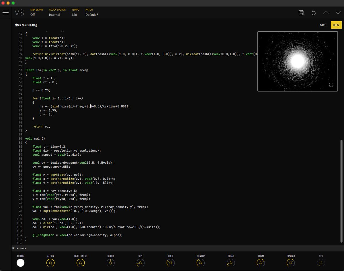 arzdigdig2's tweet image. プログラミングできる人は既存のマテリアルを改変もしくは自分で新規に作ることが出来るのか。自分はちょっと無理かな（汗）
#Imaginando #VisualSynthesizer