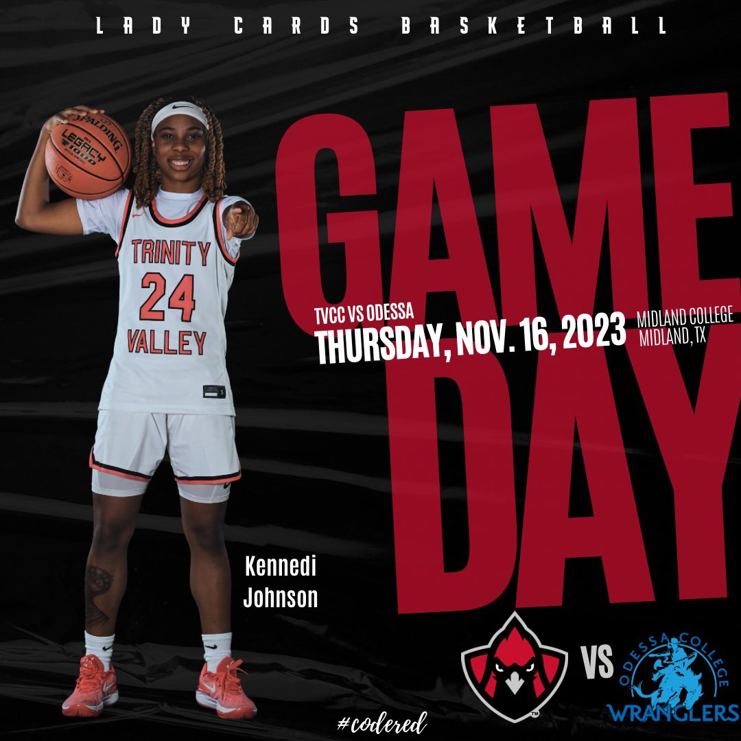 TVCCwbball's tweet photo. 🏀 IT’S GAME DAY 🏀
🆚 Odessa
📍 Midland, TX
⏰ 5:00 pm
📺 https://t.co/AAIrfwOsMZ
😈 #LadyCards #CODERED #WeAreTVCC https://t.co/kpLTWh5yYh