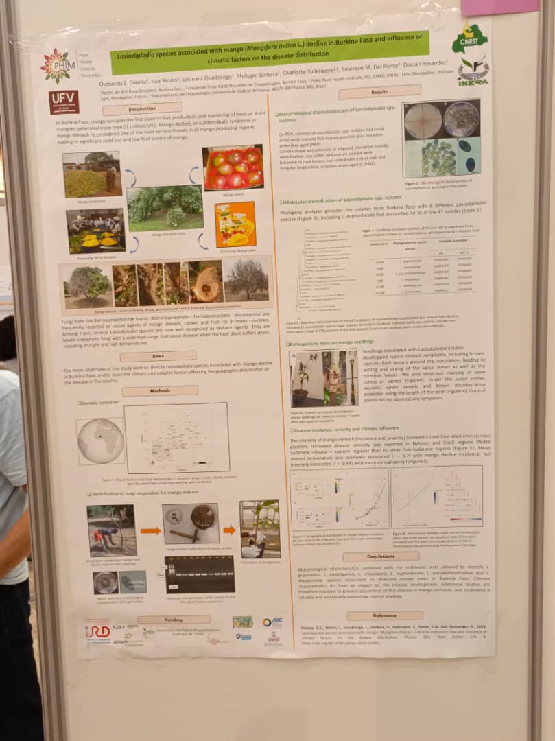 CETC_IL's tweet photo. Researcher Oumarou Dianda from the Institute of Environment and Agricultural Research joined experts at the Intl. Congress of Plant Pathology in Lyon, France! Explore Dianda's @CETC_IL paper on dieback management, vital for Burkina Faso's mango industry. 

https://t.co/f1QE7lWlAz https://t.co/p24Q3UHzUL