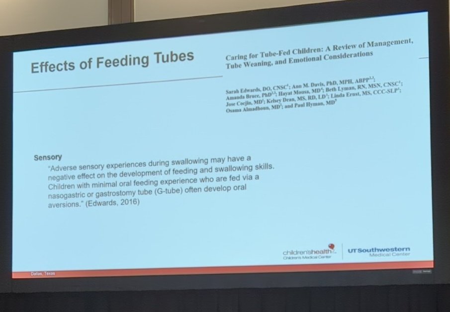 SLP_Echo's tweet photo. #Session1050 for #ASHA23 in Pediatrics, as soon as a tube is placed, discussion of how and when to introduce oral intake and tube removal. https://t.co/vkdK8hVnFT