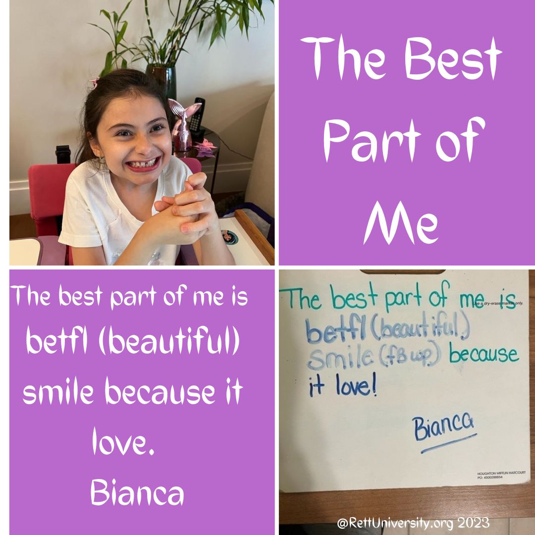 RettUniversity's tweet photo. #TryItThursday.#TheBESTPartOfMe. Meet Bianca who says the best part of her is her betfl (beautiful) smile. We agree Bianca, your smile is B-E-A-utiful!! https://t.co/eYFnlLJHn0
