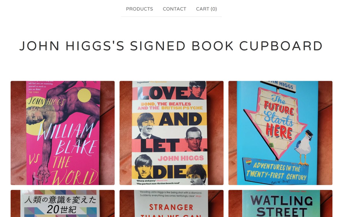 I've temporarily opened an online pop-up shop selling signed or personally inscribed copies of most of my books - if you're after a Christmas gift, have a rummage johnhiggs.bigcartel.com