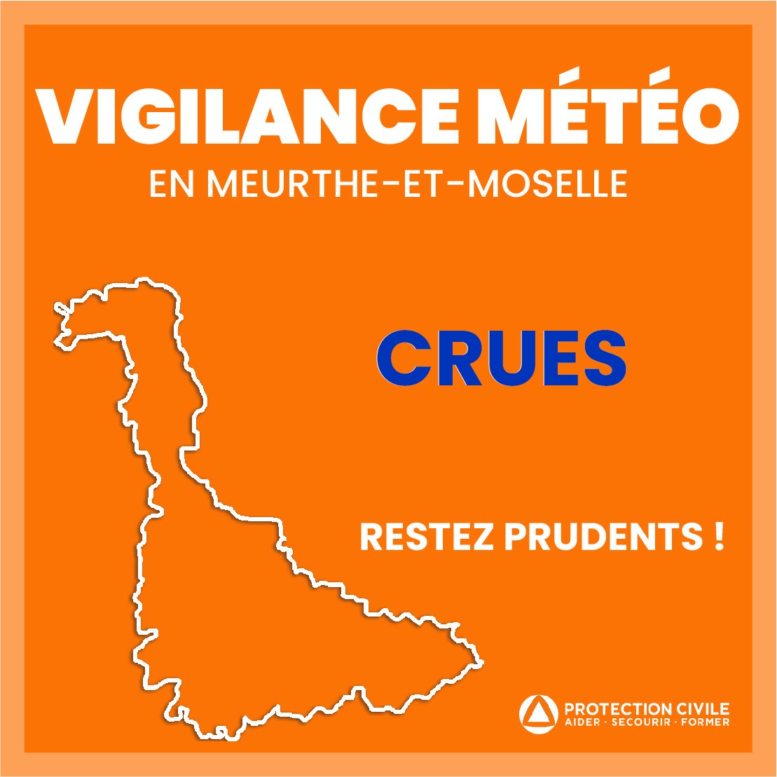 Protec54's tweet photo. #Meteo54
Le Département de Meurthe-et-Moselle est placé en vigilance Orange crues par Météo-France et le Préfet de Meurthe-et-Moselle.
➡️ Prudence dans vos déplacements ⚠️
➡️ N'appelez les secours qu'en cas d'urgence ☎️112
➡️ Ne vous engagez pas dans des routes inondées ⚠️ https://t.co/Y7VfdAZgZa