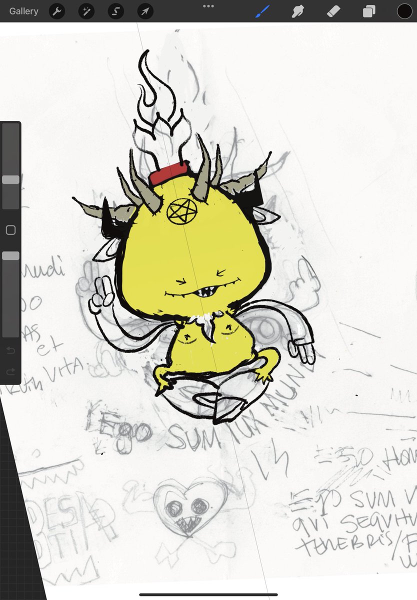 DevilsXeveryone's tweet photo. Working in a “Self portrait” …I like to let the art work rest for a few hours and then came back to it, with a refresh view and see if I like the way it goes.. #baphomet #monsterdam #satan #pifas https://t.co/HIbQz2QTSl