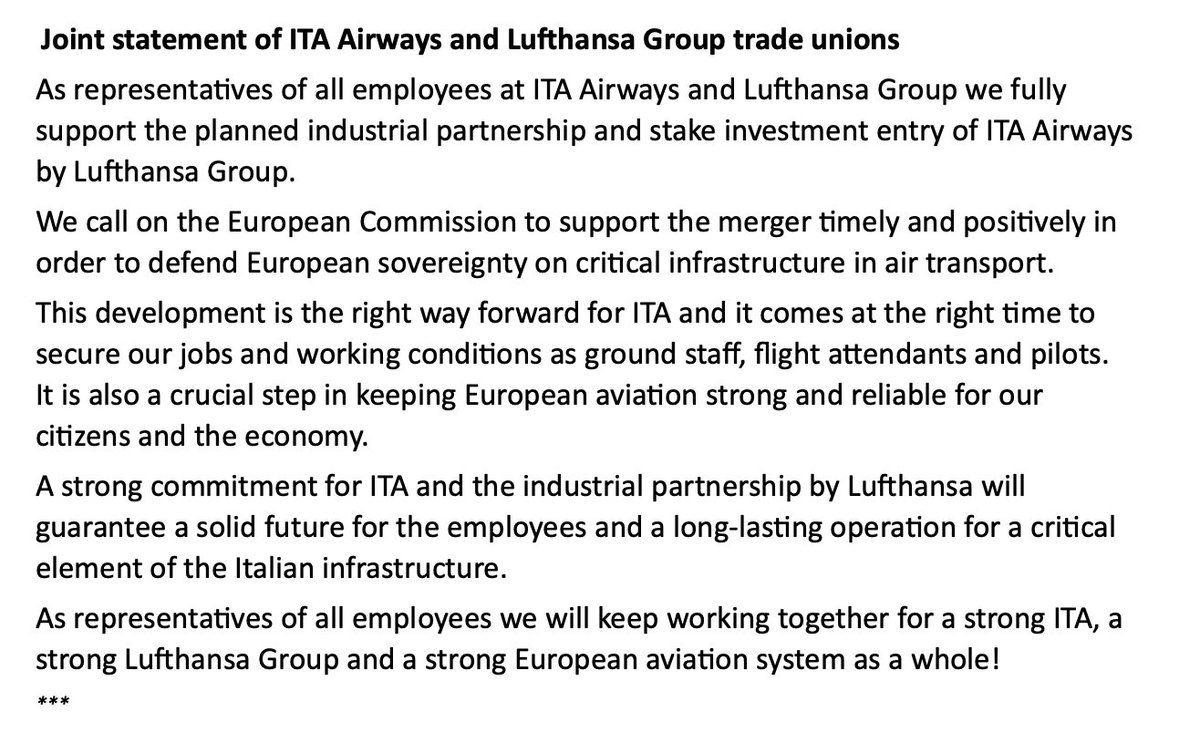 Gestern tauschten sich die Verbände der LH Group Airlines und der ITA Airways bei einem Treffen in Berlin aus und sandten in einer gemeinsamen Erklärung eine klare Botschaft an die EU Kommission.