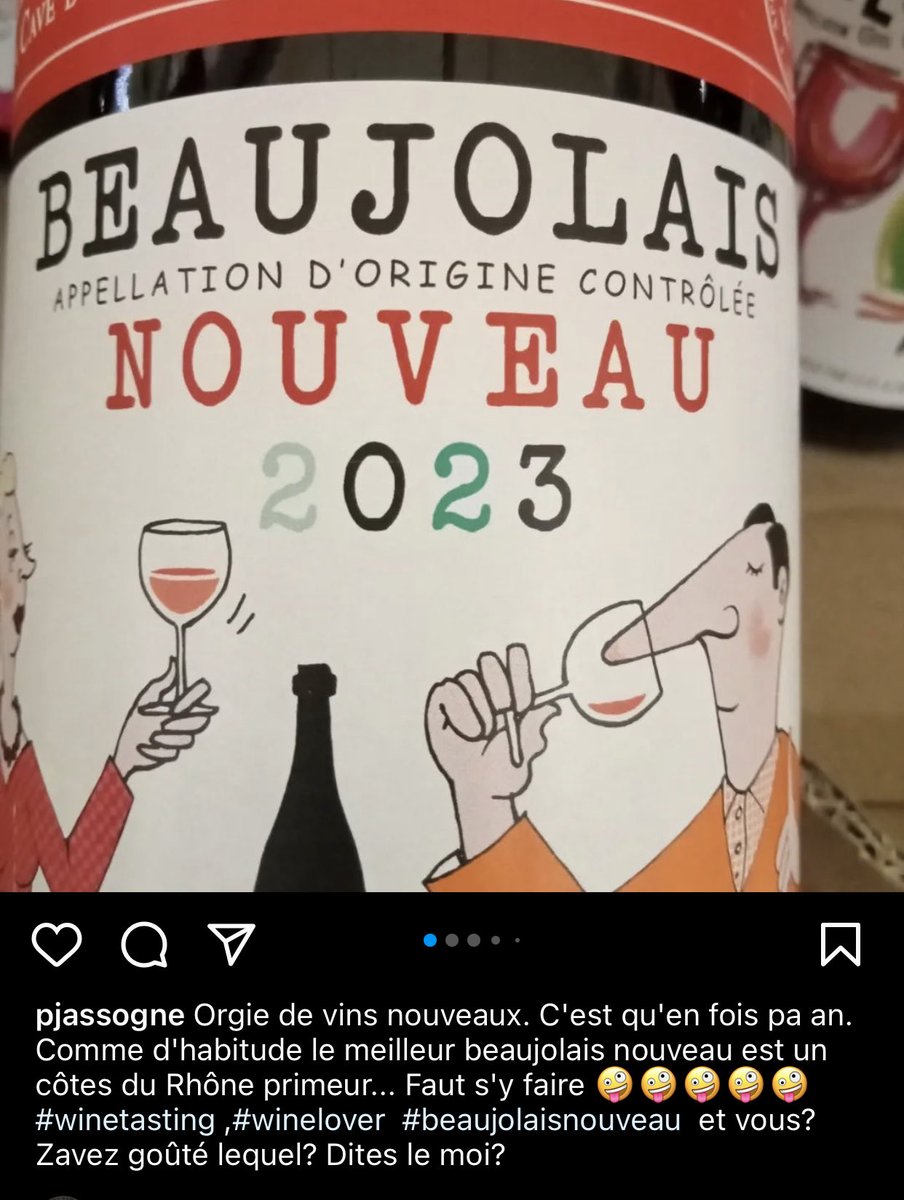 Le meilleur Beaujolais Nouveau serait un Cotes du Rhône, selon mon confrère belge Pascal Jassogne. D’accord? Pas d’accord? Indifférent?