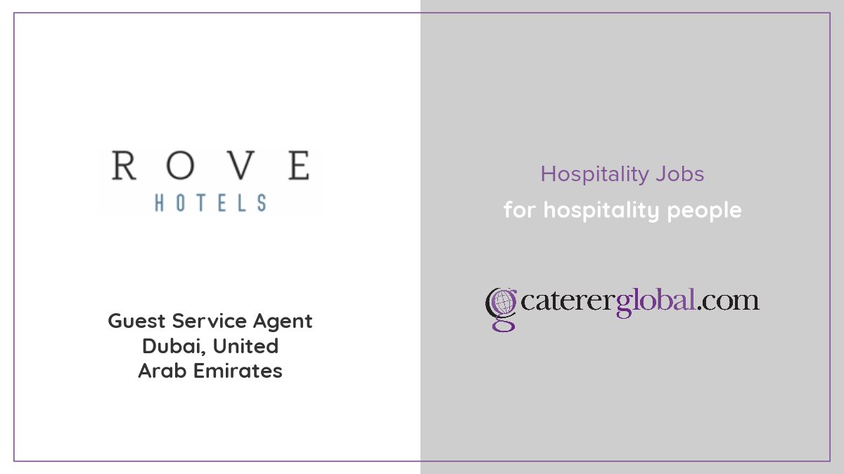 Catererglobal's tweet photo. @RoveHotels is searching for an enthusiastic Guest Service Agent, to attend to guests' needs at all stages upon arrival to departure at the hotel.

Click the link below to apply today! 👉
https://t.co/Mmknk6hnJP

#Hospitality #HospitalityJobs #HospitalitySector #GuestServiceAgent https://t.co/QAfBsRoYc7