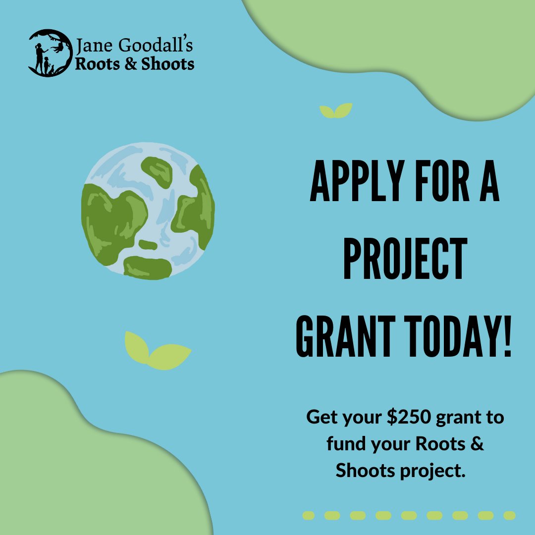 Hey Roots & Shoots! Not sure where to apply for a Project Grant? Just click the link here — rootsandshoots.org/take-action/fi…. We want to support your amazing projects! To be eligible, you must live in the United States and be a Roots & Shoots member (if you aren't already, it's free!).