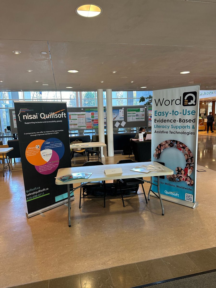 All setup and ready to go at the 18th Annual BRI Symposium held at Holland Bloorview Kids Rehabilitation Hospital, Toronto. Quillsoft Ltd. CEO Fraser Shein and David Lester, <a href="/NisaiLearning/">Nisai Learning</a>, will be in attendance discussing all things inclusion and accessibility. #lifelonglearning