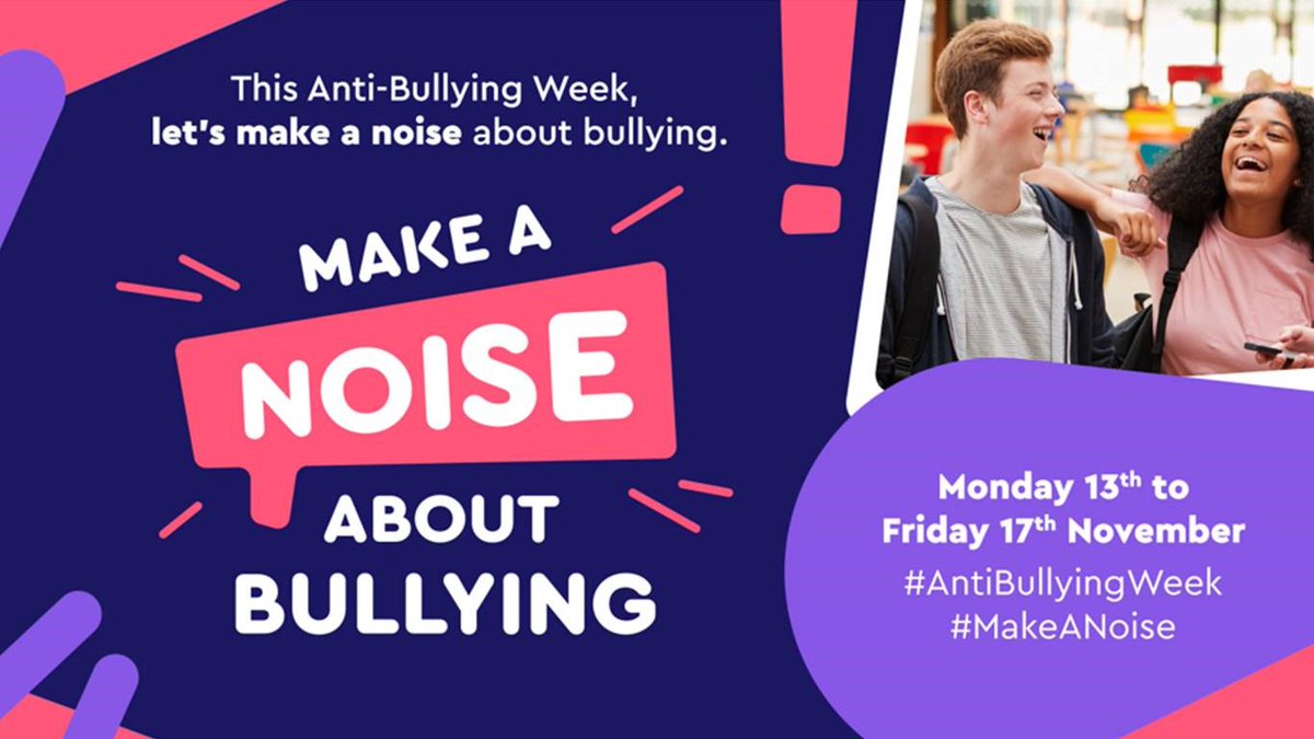 As part of @LiFEMATrust, we're making a noise about Anti Bullying Week. 
Across the trust we are working together to stop bullying. 
When reported to us we will always respond to bullying and support those involved. 

#AntiBullyingWeek  #ItsNotOK