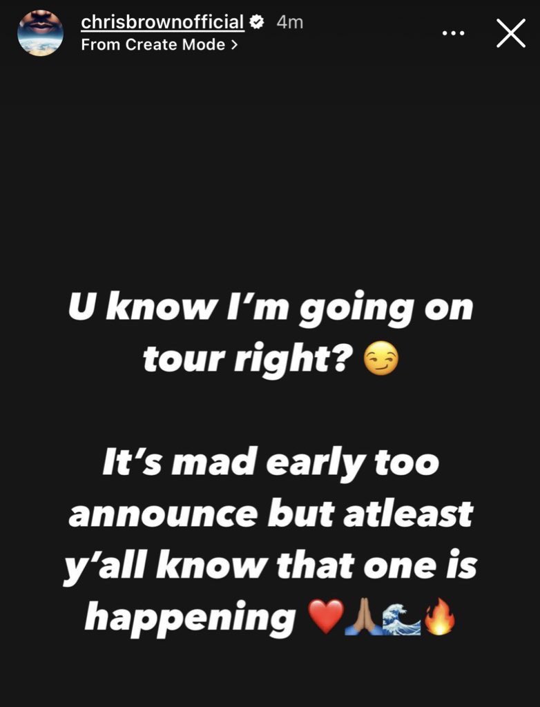 BreezyRelated's tweet photo. Chris Brown reveals he’s going on tour. https://t.co/xjM9QAlw5f