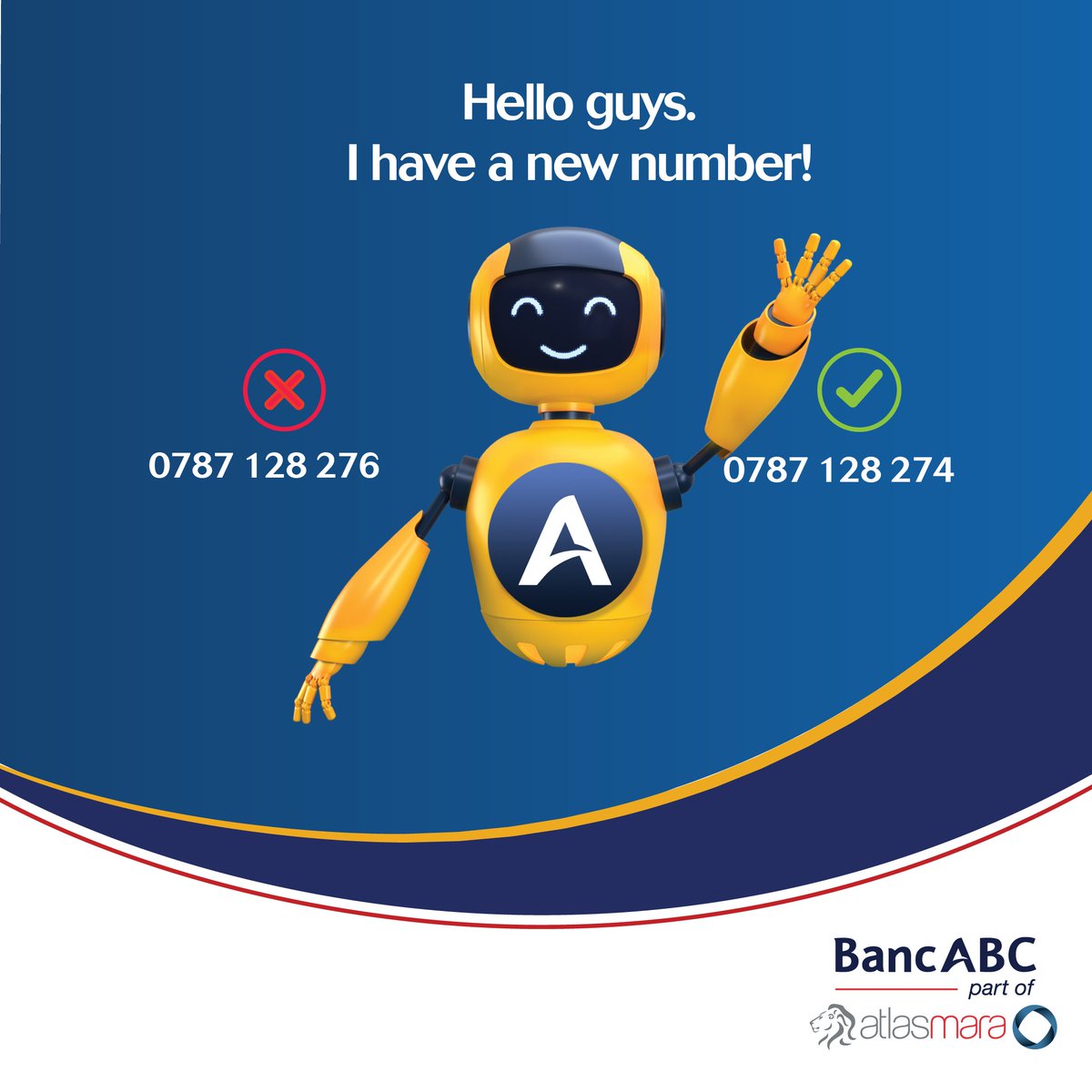BancabcZW's tweet photo. Ally got an upgrade!
π€ New number (0787 128 274)
π€ New Features
π€ RTGS Payments
#BeSmartGoDigital
#Ally π€
#ATeam
#BankDifferent π¦ https://t.co/Qvc60qRxd1