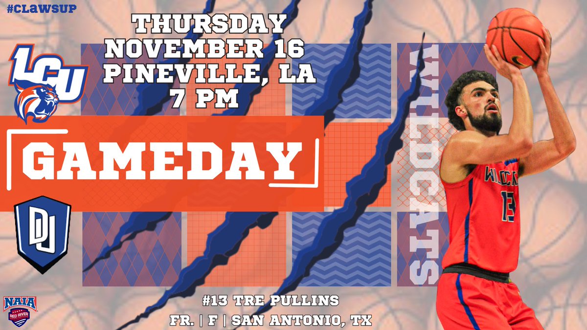 IT'S #WILDCATGAMEDAY
🏀 (2-1)
🆚 DILLARD UNIVERSITY
📍Pineville, LA
⏰7 PM
🖥lcwildcats.net/sports/2017/11…
📈naiastats.prestosports.com/sports/mbkb/20…

#clawsup <a href="/LCU_Wildcats/">Louisiana Christian University Wildcats</a> <a href="/LC_University/">Louisiana Christian University</a> <a href="/RRACsports/">RRAC Sports</a> <a href="/KALBSports/">KALB Sports</a>