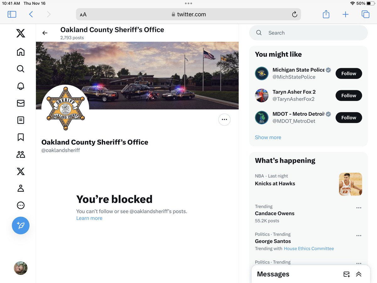 Keegs851's tweet photo. @oaklandsheriff @OakGovEO @OakGov @AwareOfTheNarc   Do to me posting to many truths about office Jeff bucchman The sherrifs department blocked Me. I was stalked and Jeff made it his mission to retaliate against me after I posted videos of his lies abuse towards Me. OCS lies. https://t.co/GT99cpI5XG