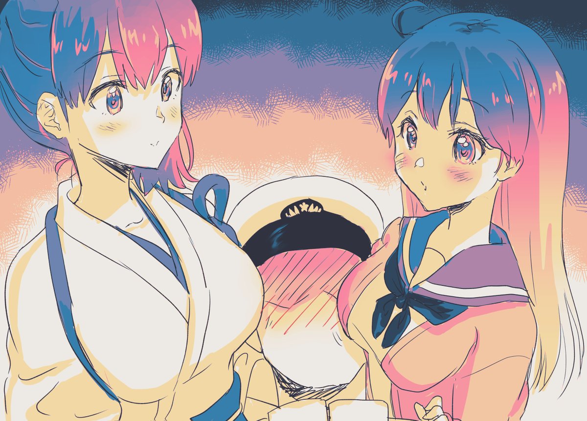 今日は加賀さんと潮ちゃんの進水日ですね 