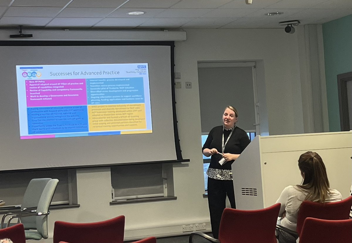 LouiseShackle's tweet image. ACP time out day at @LeedsHospitals 
Growing workforce in the trust with focus on all 4 pillar&apos;s especially education &amp;amp; research #AdvancingPractice2023 @BecSherratt1