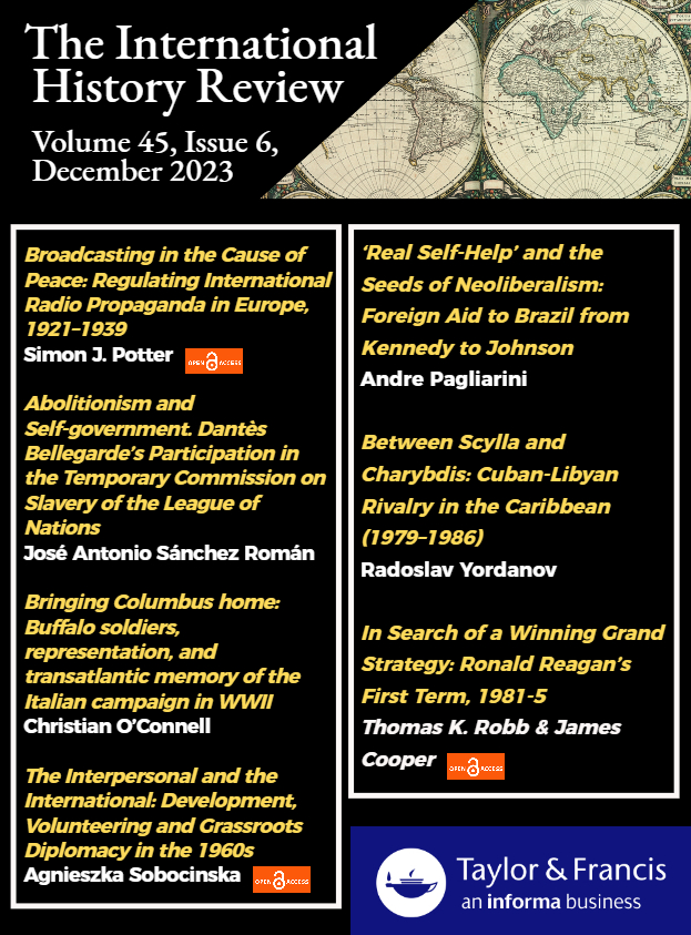 IntHistReview's tweet image. 🚨NEW ISSUE OF INTERNATIONAL HISTORY REVIEW PUBLISHED🚨
Looking at:
▶️#RonaldRegan's #ColdWar Strategy
▶️The competition between #Cuba and #Libya in Central America
▶️Transatlantic memory of #WW2
▶️And much more
🔗tandfonline.com/toc/rinh20/45/6
#AcademicTwitter #OpenAccess