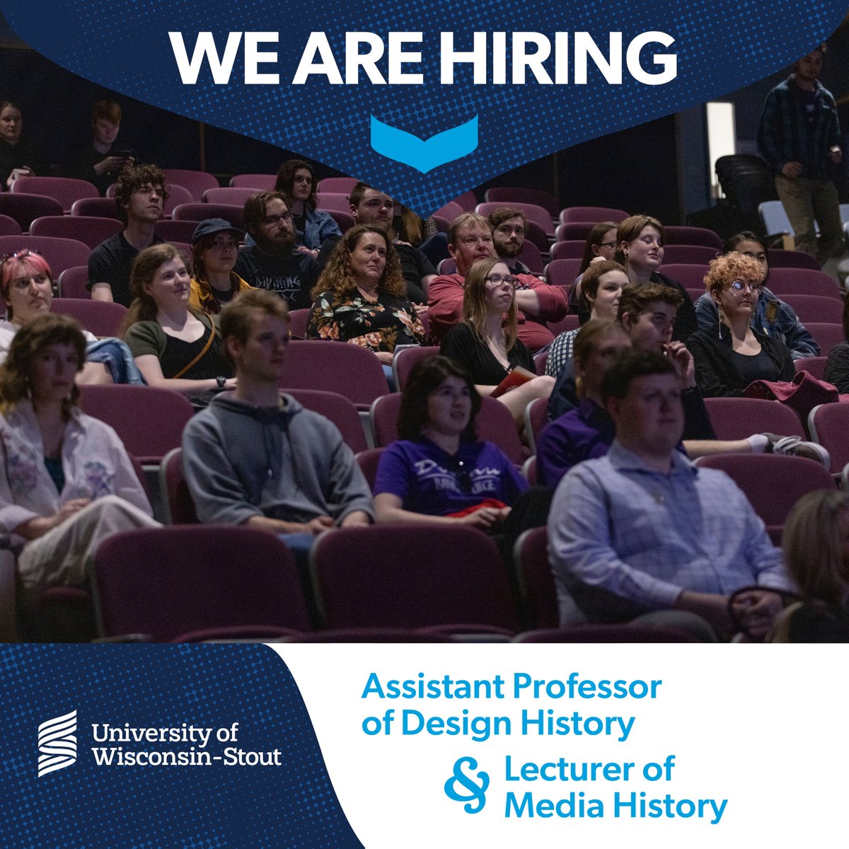 The University of Wisconsin-Stout invites applications for a tenure-track Assistant Professor in design history &amp; a lecturer teaching position in Media History.
Assistant Professor of Design History: jobs.uwstout.edu/assistant-prof…
Lecturer of Media History: jobs.uwstout.edu/lecturer-media…