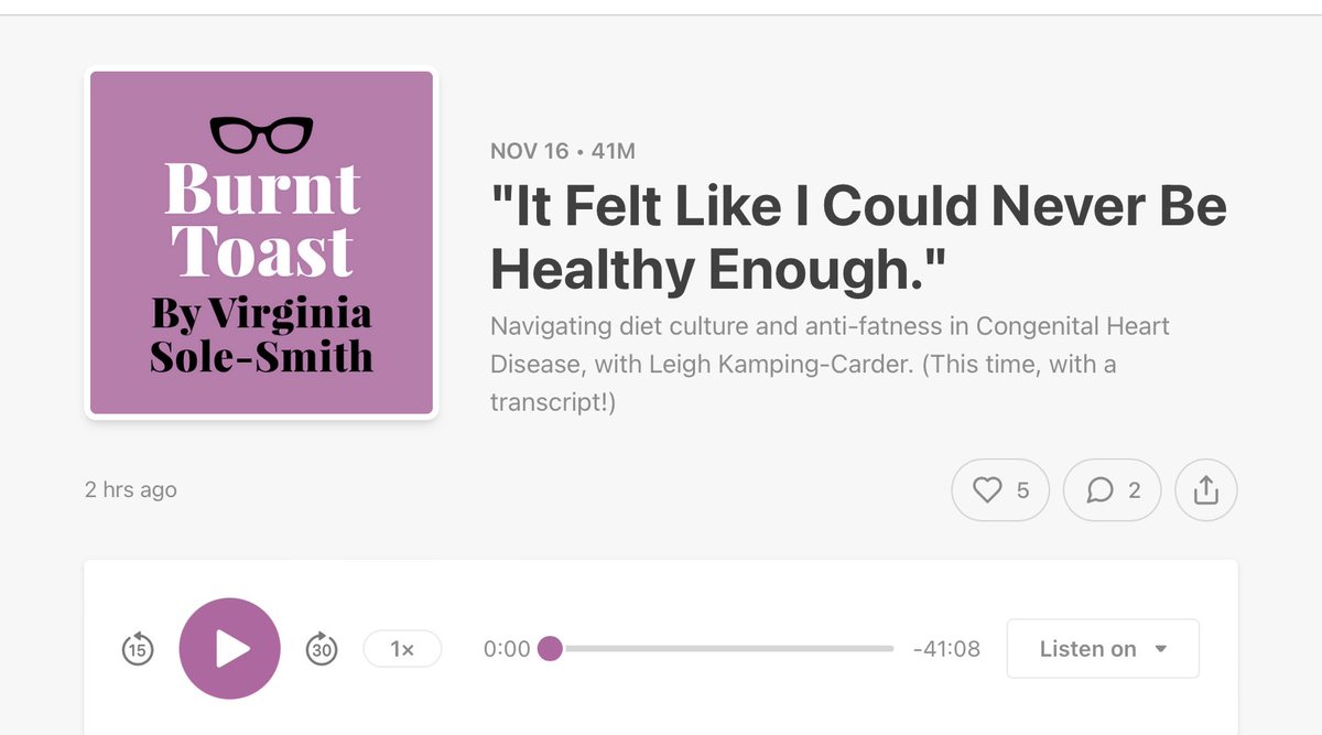Interview with @Leigh_KC about body image, exercise, and some of the struggles with living with #CHD. I think many will relate. Brave and honest ❤️ @cchaforlife @ZipperSisters @beatretreatcamp @globalarchorg @conqueringchd @MLH_CHD @ACHA_Heart virginiasolesmith.substack.com/?utm_source=na…