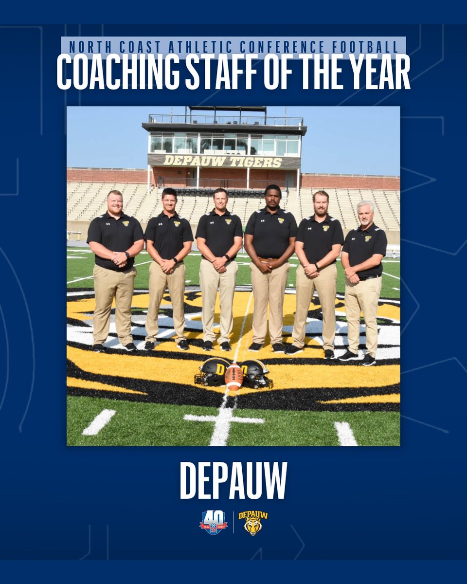 The @DePauwTigersFB coaches were named the 2023 @NCAC Coaching Staff of the Year! Congrats coaches!! #NCACPride | #NCACFamily | #NCACfb Read the story to find out who made the 🏈 team: tinyurl.com/2frje933