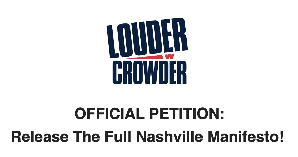 BREAKING: @scrowder has launched an official petition demanding the release of the FULL #NashvilleManifesto 

SIGN AND SHARE: ReleaseTheManifesto.com