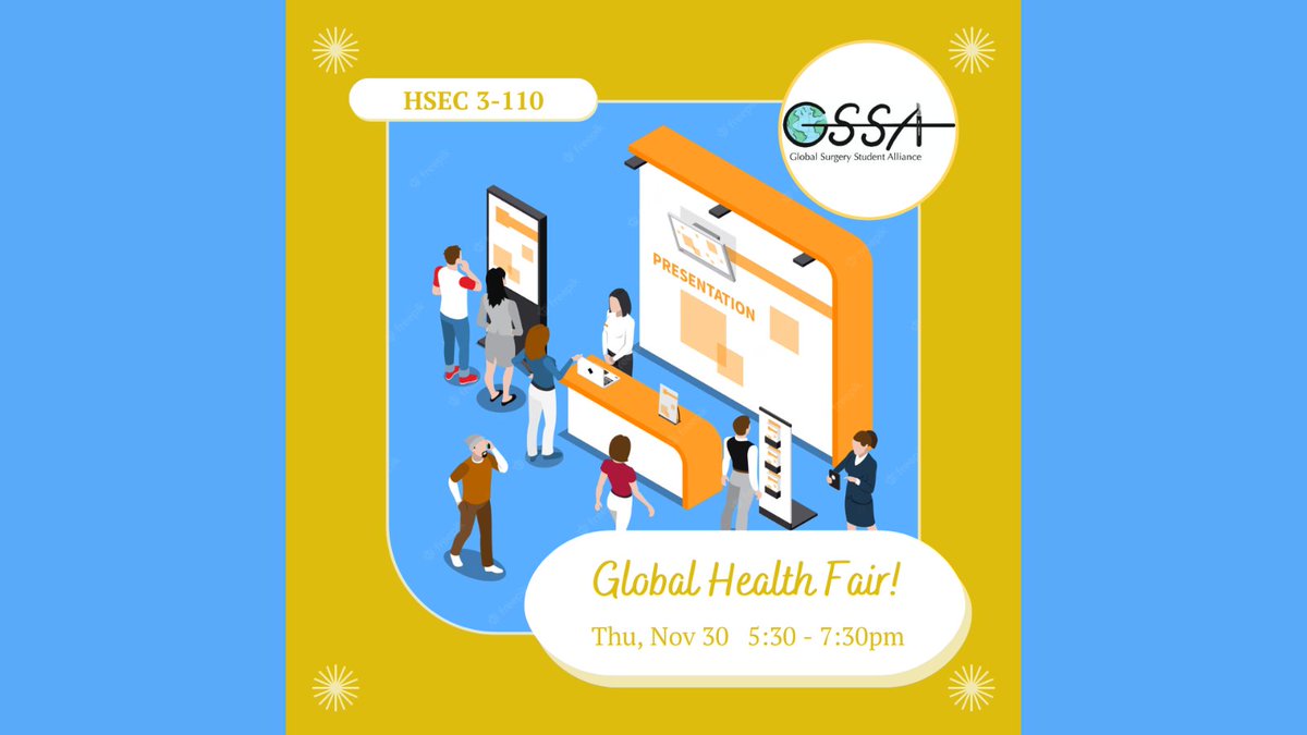 Join the Global Surgery Student Alliance in two weeks for the inaugural Global Health Fair! Physicians and researchers from various specialties will be present to discuss their field, global health work, and how students can get involved. Register ⬇️ z.umn.edu/93h2