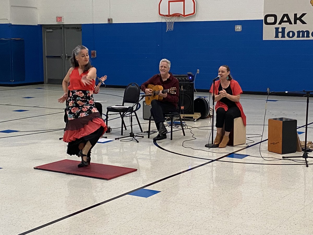 SuperFrogsOak's tweet photo. Flamenco Memphis came to Oak today to perform for our 3rd graders! They were amazing!  So grateful to have them share the art of flamenco with us! ❤️ https://t.co/JLxBXQFNYQ