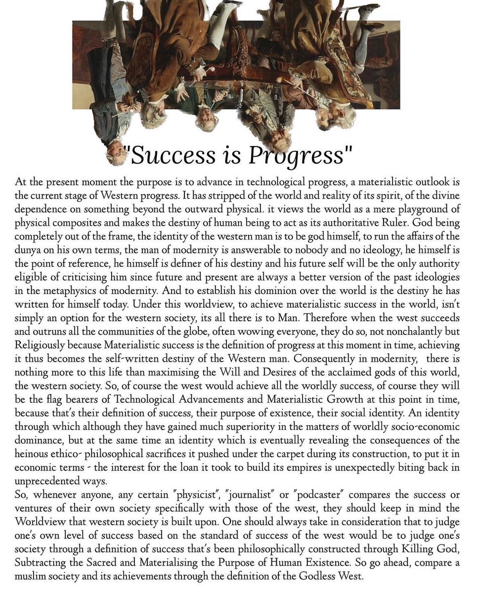 husnayn_'s tweet photo. Success as defined by the western man: "Success is Progress". https://t.co/eOGAEkpzFn