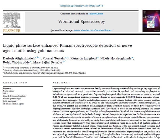 Devadas_GroupTU's tweet photo. Congratulations to Dariush, Youssef, Kameron and Nicole on their paper. Well done! On to the next one.
@hsuirad @TewalaYoussef @nicolehondro
Liquid-phase surface enhanced Raman spectroscopic detection of nerve a... https://t.co/nSu5AtQROu https://t.co/bUM3lYMojc