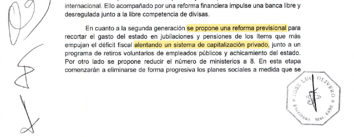 cgalloc's tweet photo. No es campaña del miedo, son las propuestas de @JMilei. 

Último párrafo de la segunda página.
👇
https://t.co/jpeAxWduS1

#NoALaVueltaALasAFJP
#MassaPresidente2023 https://t.co/flaZBPGwiD