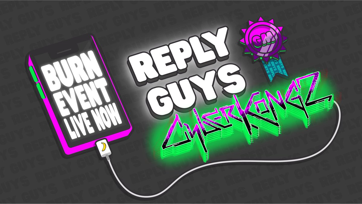 If you hold $BANANA from <a href="/CyberKongz/">CyberKongz</a> you can burn them at: app.replyguys.io/burn-center to claim free mints for Reply Guys! 

We love the <a href="/CyberKongmunity/">Kongmunity</a>! #OOH 🤝💚🦍