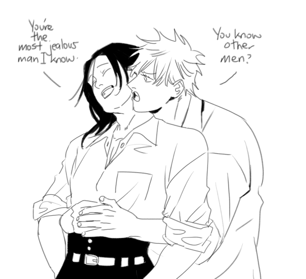 #五夏  with that highwaist pants geto is wearing, gojo is jealous(asf)