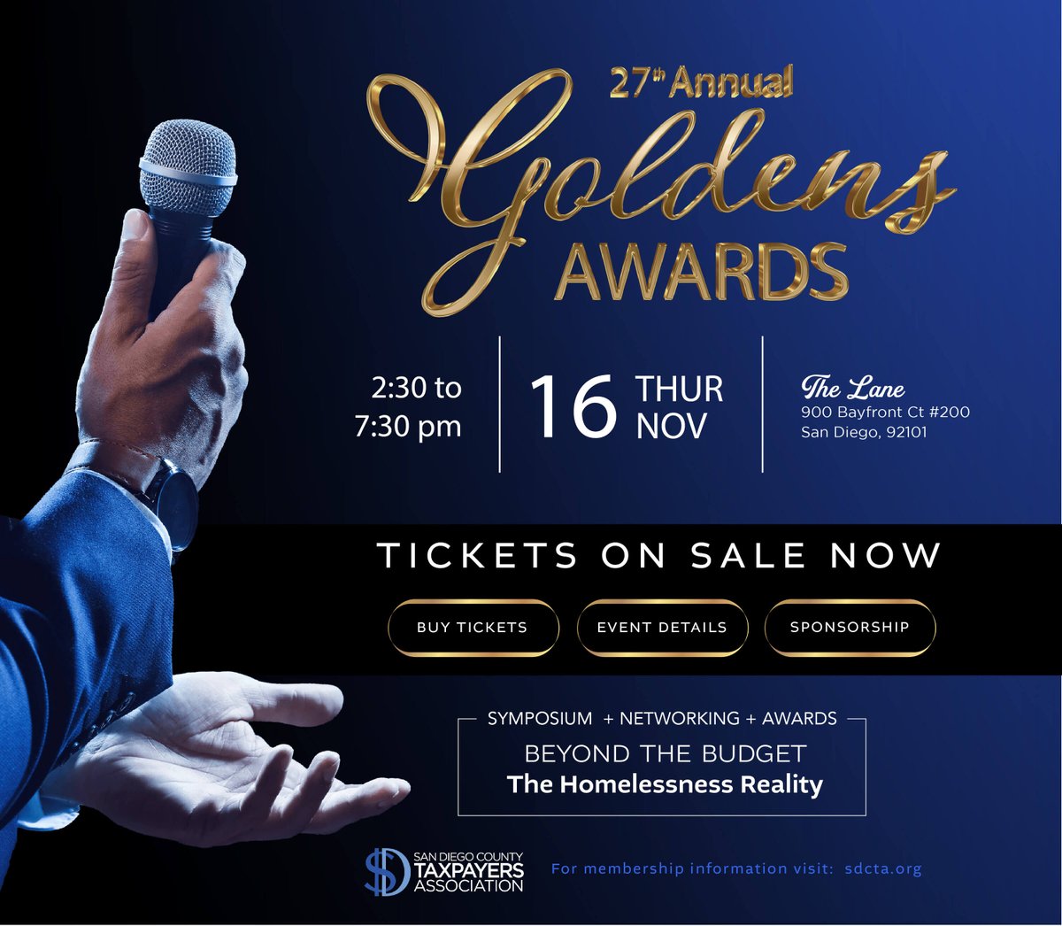 sdcta's tweet photo. Today’s the day! There are still a few tickets left, join us in finding out who did the best and worst in public policy this year! 🎟️ https://t.co/1w3he2S6HC https://t.co/opUur0sogM