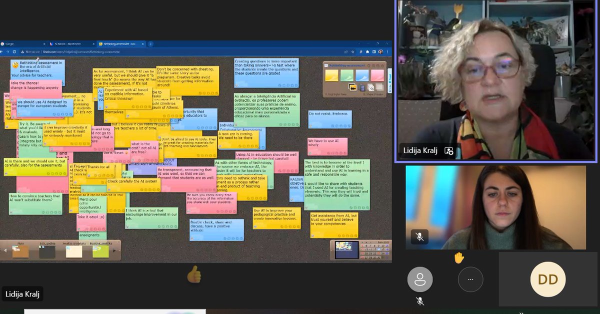 daisydegio's tweet photo. Rethinking assessment in the era of Artificial Intelligence. Very interesting webinar by @LidijaKralj .  Thank you so much! https://t.co/zhJuf37dtb