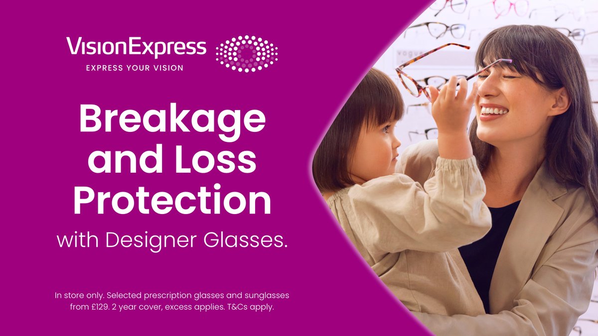 Feel confident in you designer glasses with breakage and loss protection. Book an appointment online to visit us in store to find out more: bit.ly/3QgcVwU