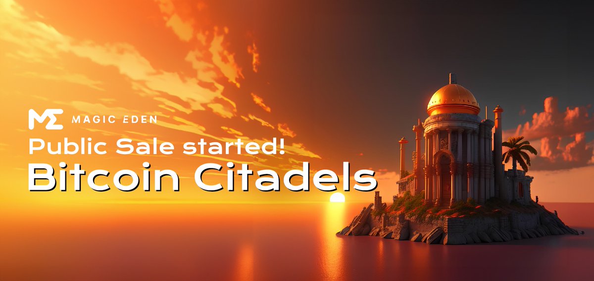 🏰 Bitcoin Citadels Public Sale is now live on @MEonBTC Mint your Citadel now ⬇️ magiceden.io/ordinals/launc… How would this sub50k ordinal look on your bitmap? 👀