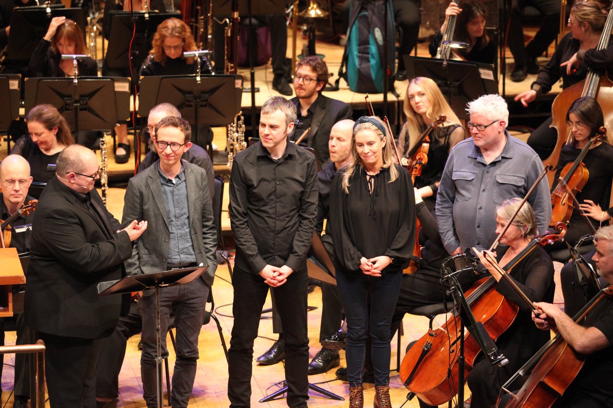 CMCIreland's tweet photo. On Tuesday night #ComposerLab participants Geoff Hannan, Daragh Black Hynes, Tom Lane and Amy Rooney saw their hard work come to fruition with the premieres of their new pieces performed by the @NSOrchestraIRL conducted by Gavin Maloney 🎉🎶 https://t.co/4rdPKdL3cv