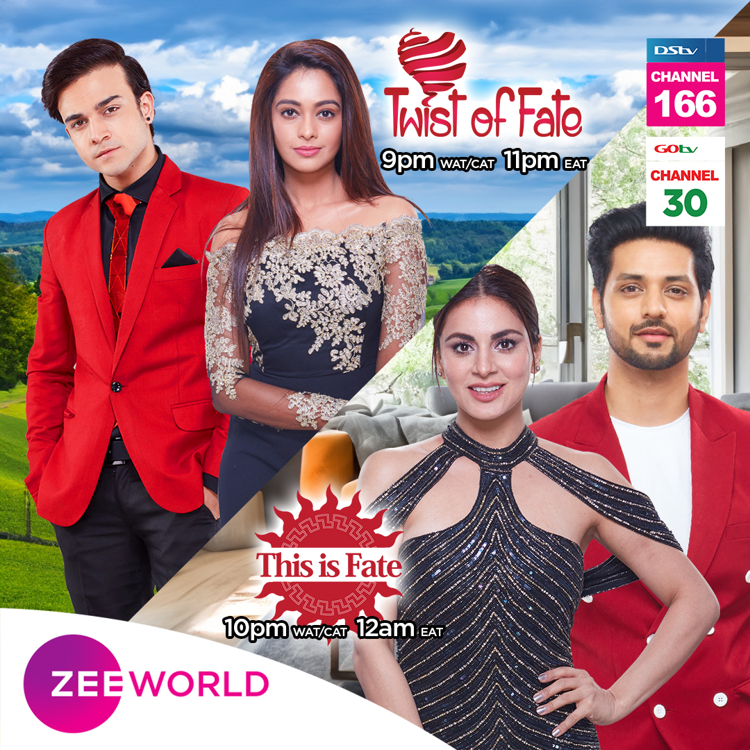 ZeeWorldAfrica's tweet photo. Embark on an emotional rollercoaster through the unpredictable twists of family life, where every moment is a gripping chapter in #TwistOfFate & #ThisIsFate everyday from 9pm WAT/CAT on #ZeeWorld #DStv166 #GOtv30 https://t.co/JjeNeSOwwi