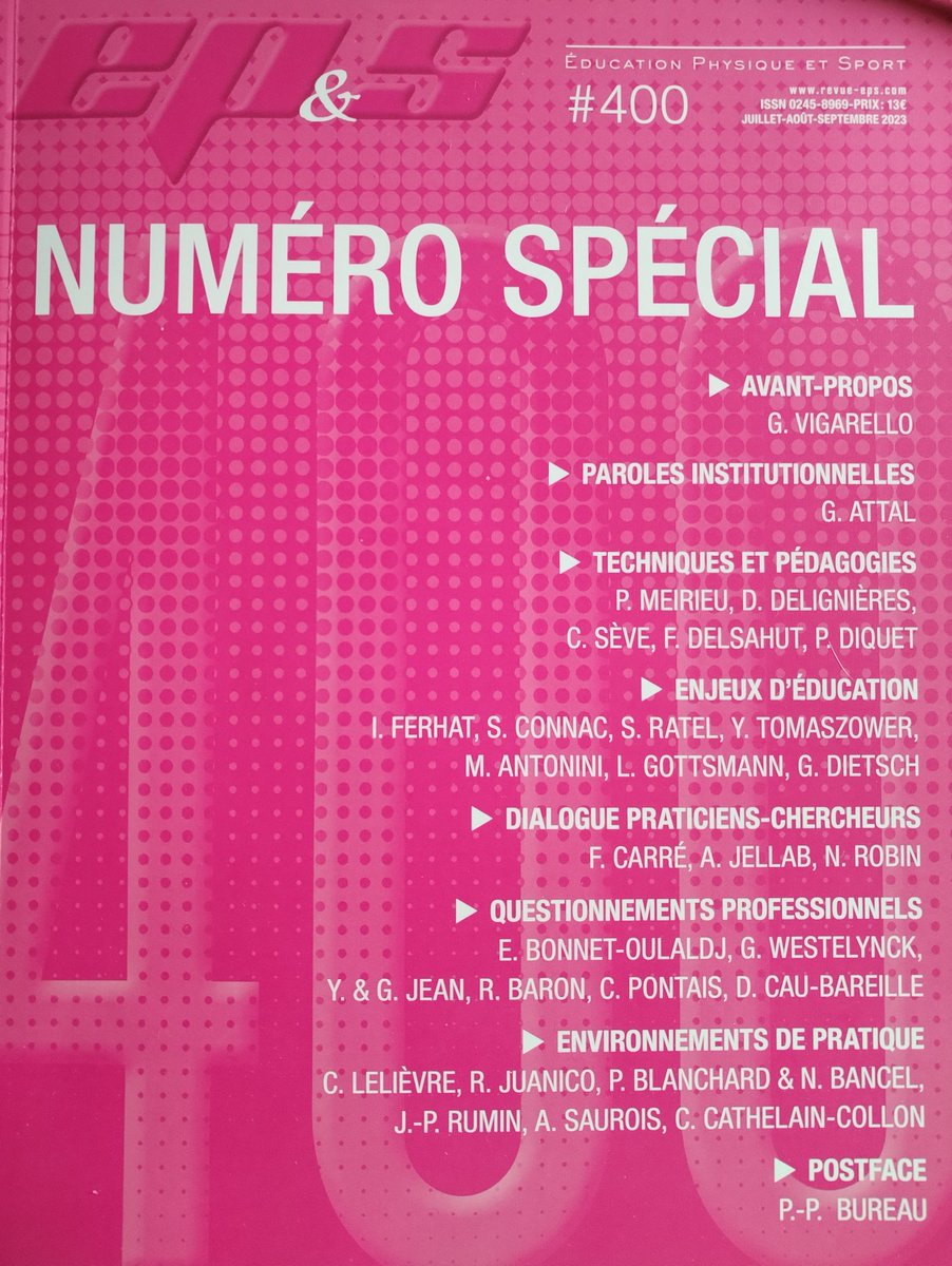 ConnacSylvain's tweet photo. Honoré d'avoir été sollicité et enchanté d'avoir pu contribuer à la réalisation de ce numéro prestigieux de la revue @EditionsEps #400, avec un article sur la coopération entre élèves en éducation physique et sportive
https://t.co/5DSZqKP6n5 https://t.co/2DtHbK8eqj