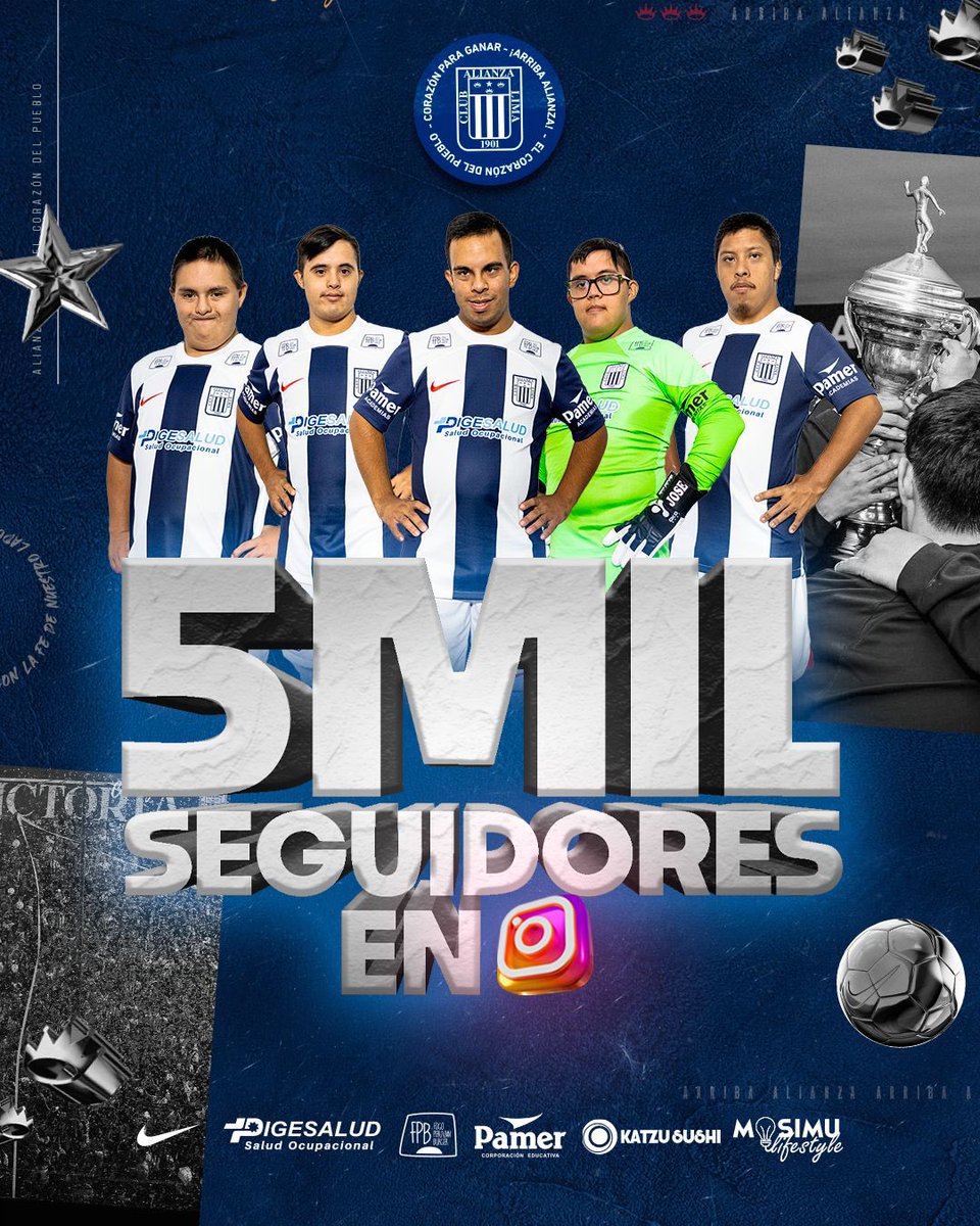 AlianzaLimaFD's tweet photo. !YA SOMOS MÁS DE 5K SEGUIDORES EN IG! 💙🤍💙

¡Sigamos creciendo! Seamos la primera página peruana de Futsal inclusivo en llegar a los 10k seguidores 💪🏽💪🏽! 

¡Arriba Alianza! 💙🤍💙

🚨 ¡No te olvides de seguirnos en nuestro Twitter Oficial! 

#futsaldown #alianzalimacorazon https://t.co/vynEloydXU
