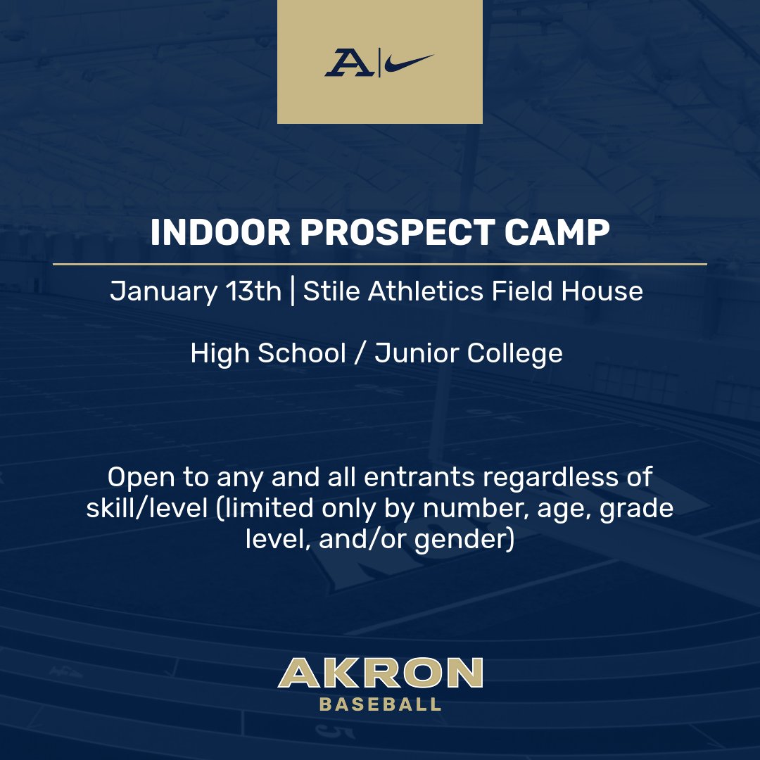 Don't miss your next opportunity to showcase your abilities in front of the Akron Baseball coaching staff this January. Spots are limited, click the link below to sign up today! 👇

playnsports.com/event/indoor-p…

#GoZips🦘