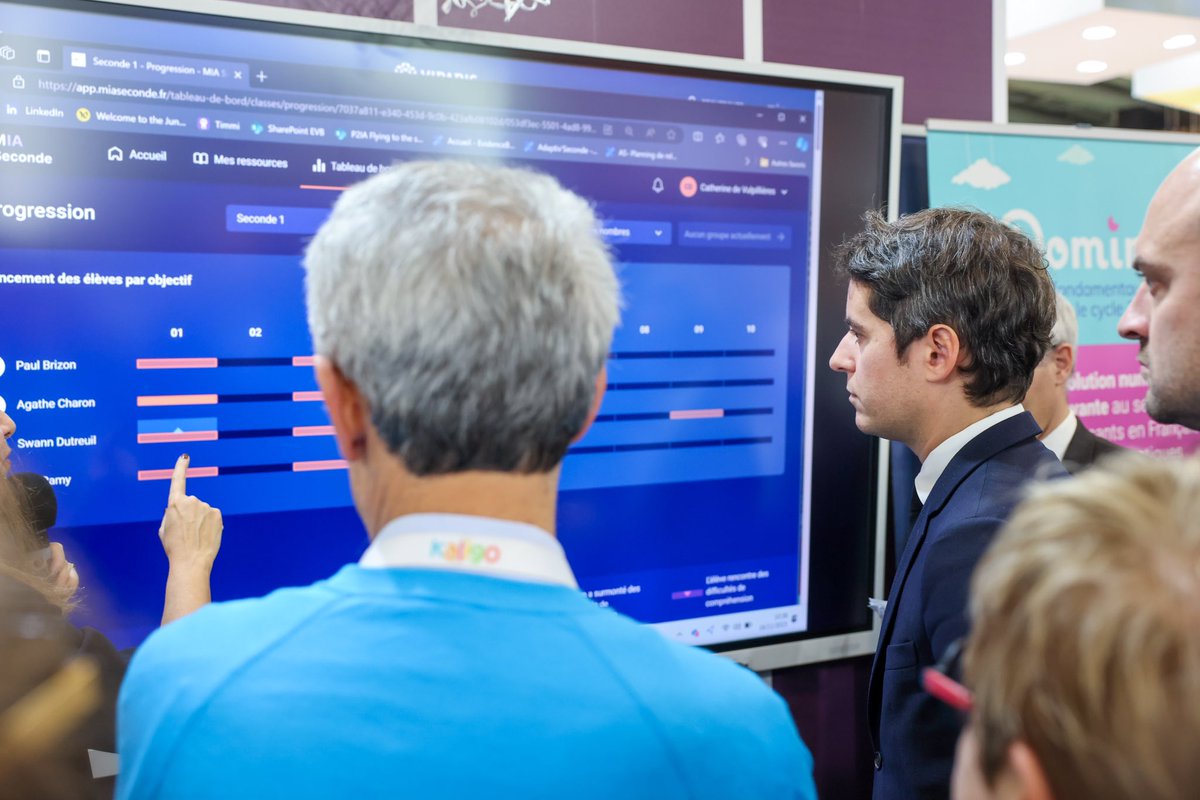 GabrielAttal's tweet image. Pour élever le niveau général de nos élèves, le numérique et l’intelligence artificielle sont des outils clés.

Si je souhaite faire de l’École un sanctuaire face au bruit du monde extérieur, elle doit aussi permettre à nos enfants de comprendre les révolutions qui traversent…