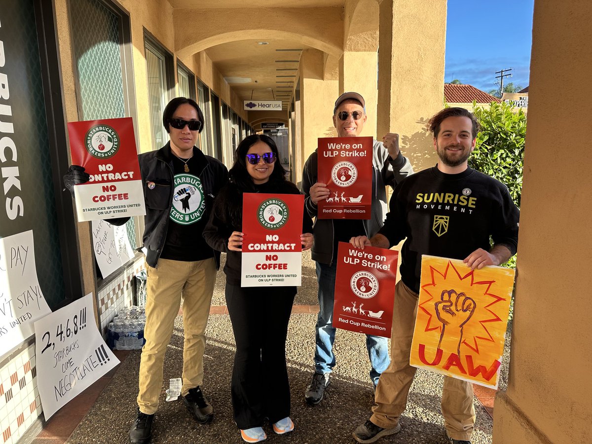 Love to be on the Picket line early in the morning for SBWU's #RedCupRebellion! Starbucks needs to get back to the bargaining table and give the union a fair contract.