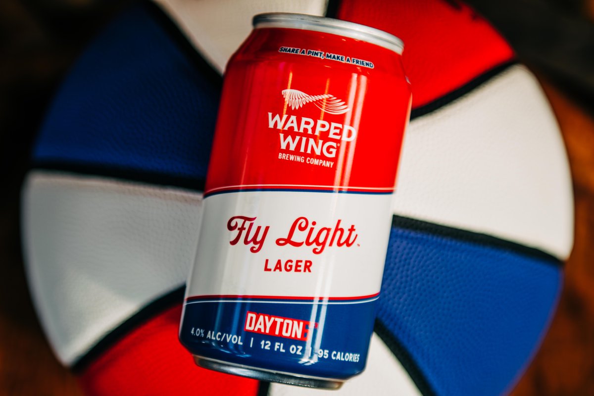 WarpedWing's tweet photo. Meet #FlyLightLager.
A solid, easy-to-drink, classic #lightbeer. The kind that's always in your fridge, because you know it's good. Best enjoyed with your best buds.
A partnership with the @daytonnil to support student-athletes.
Snag your #Dayton6th pack today! #drinkflylight https://t.co/v4oB5JXdIt