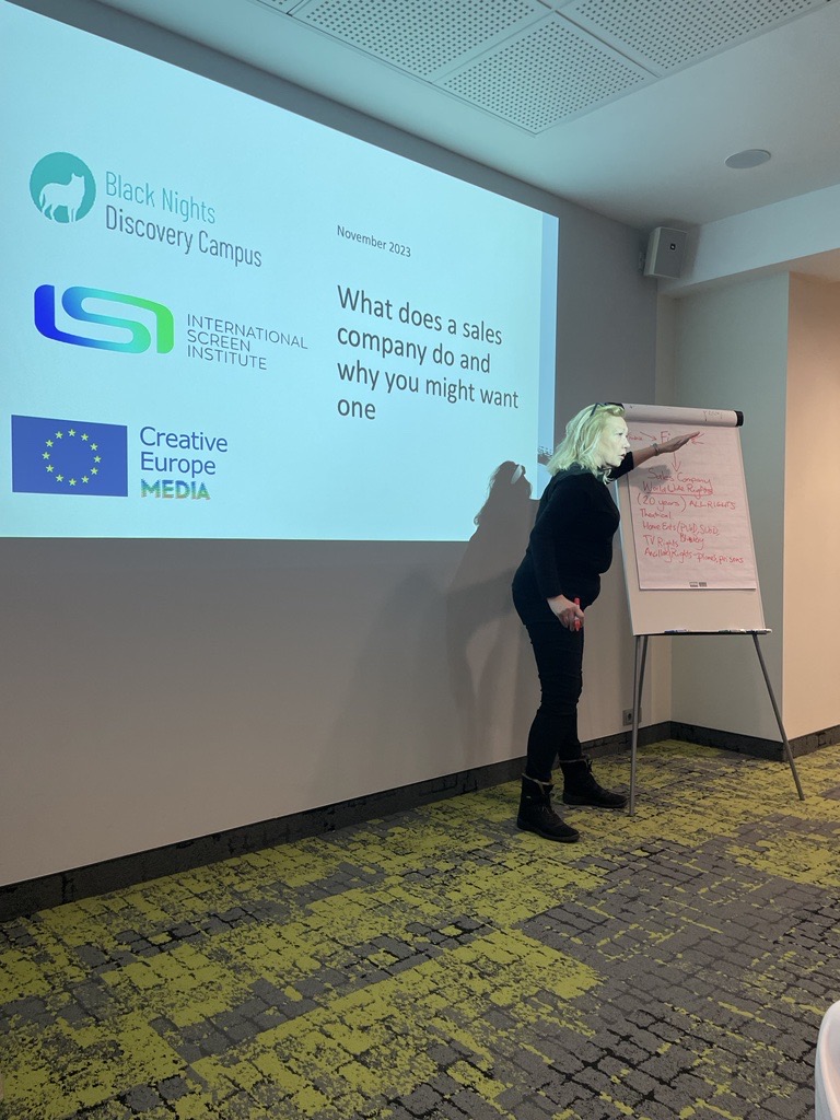 screeninstitute's tweet photo. 💥 We are in full swing here at @IndustryTallinn

Julia Short has finished her second day of sessions to great responses.

Alumna also here premiering their film! 📽️

#blacknightsfilmfestival #DiscoveryCampus #ScriptPool #creativeeurope https://t.co/1y1zmHvZRO