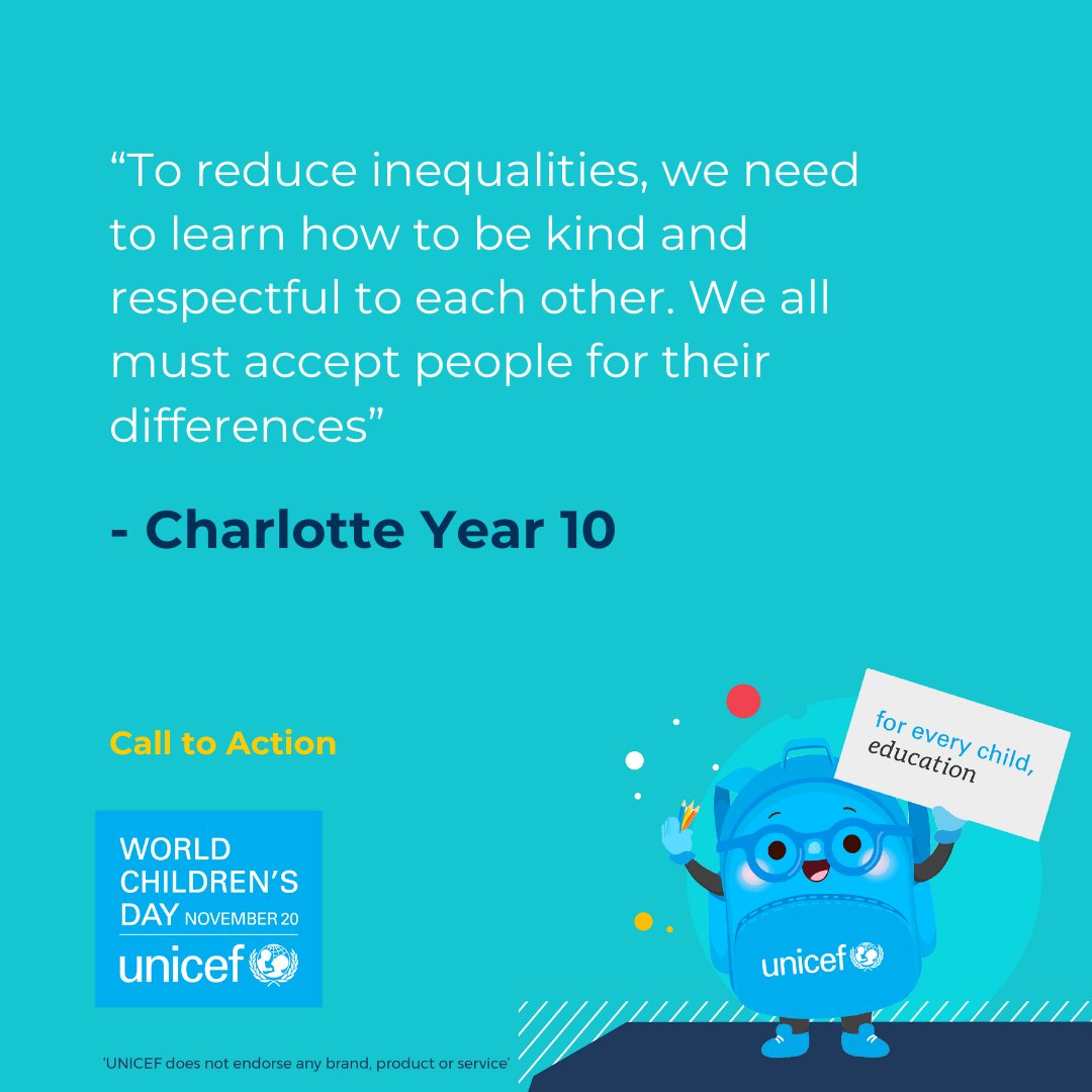 BISWashington's tweet image. "What can you do to reduce inequalities?"
Check out some of our secondary students' answers in preparation for World Children's Day.
#NAEUnicef #NAEWorldChildrensDay #NAETheAmericas #BISW